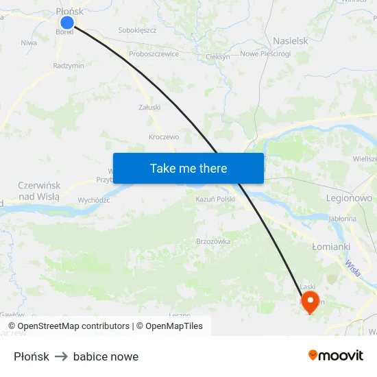 Płońsk to babice nowe map