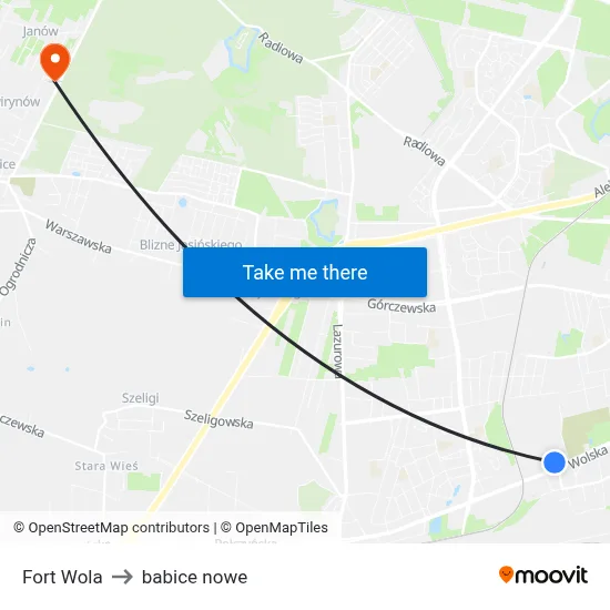 Fort Wola to babice nowe map