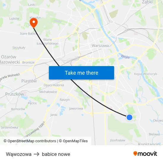 Wąwozowa to babice nowe map