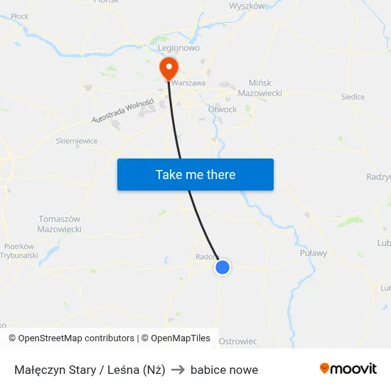 Małęczyn Stary / Leśna (Nż) to babice nowe map