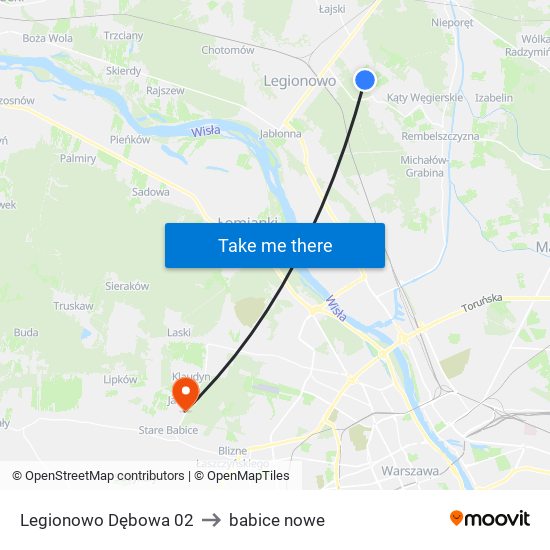 Legionowo Dębowa 02 to babice nowe map