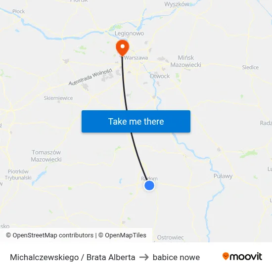Michalczewskiego / Brata Alberta to babice nowe map