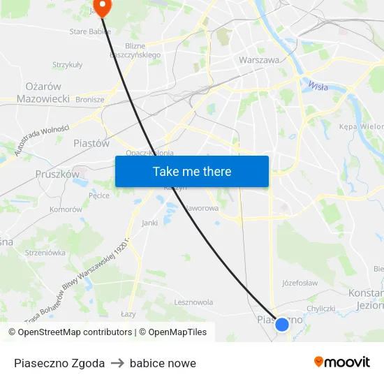 Piaseczno Zgoda to babice nowe map