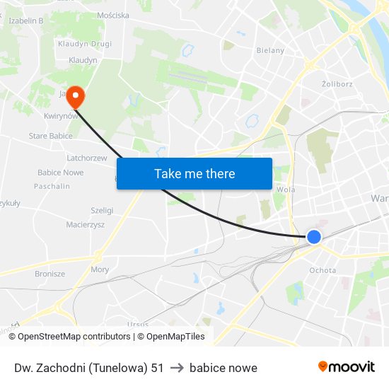 Dw. Zachodni (Tunelowa) 51 to babice nowe map