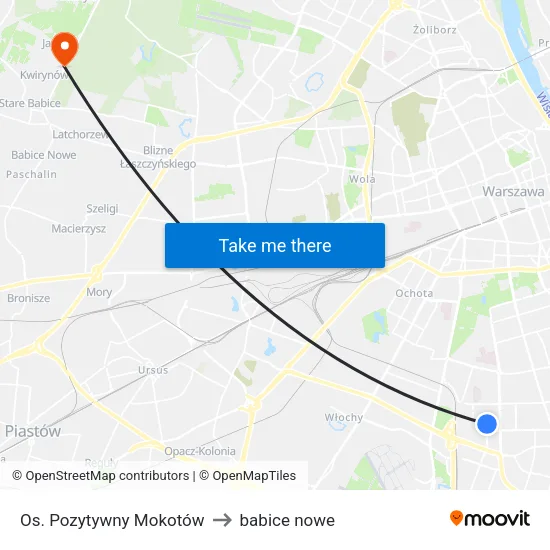 Os. Pozytywny Mokotów to babice nowe map