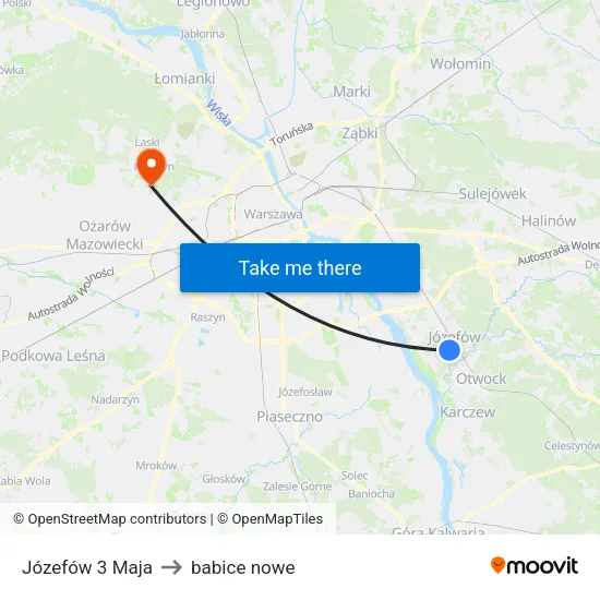 Józefów 3 Maja to babice nowe map