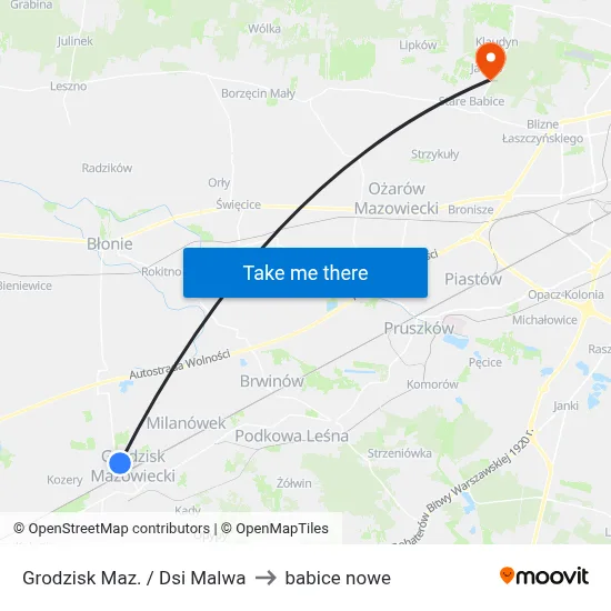 Grodzisk Maz. / Dsi Malwa to babice nowe map