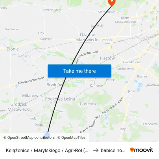 Książenice / Marylskiego / Agri-Rol (Nż) to babice nowe map