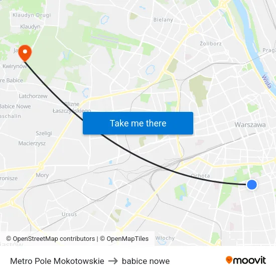 Metro Pole Mokotowskie to babice nowe map