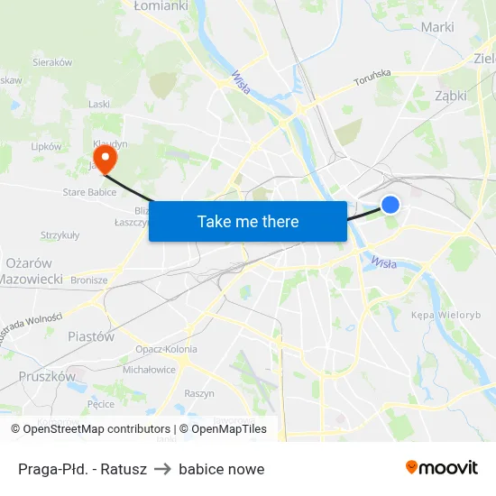 Praga-Płd. - Ratusz to babice nowe map