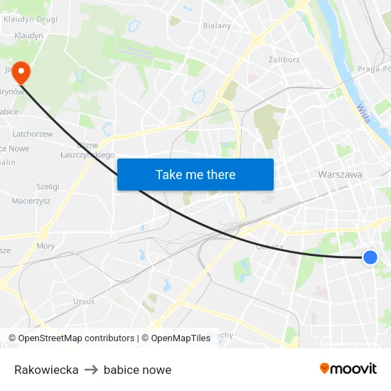 Rakowiecka to babice nowe map