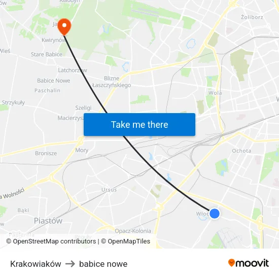 Krakowiaków to babice nowe map