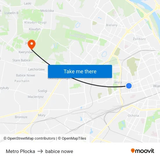Metro Płocka to babice nowe map