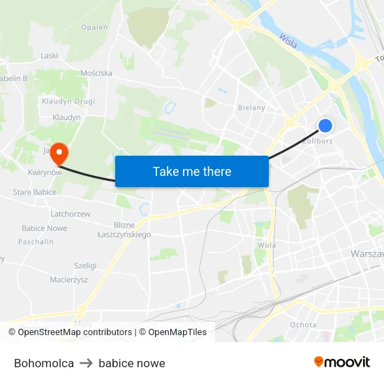 Bohomolca to babice nowe map