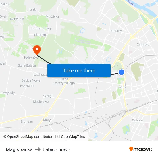 Magistracka to babice nowe map