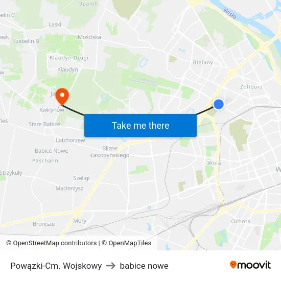 Powązki - Cm. Wojskowy to babice nowe map