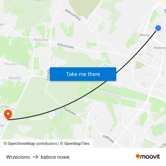 Wrzeciono to babice nowe map