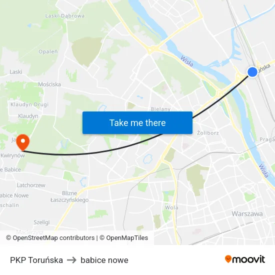 PKP Toruńska to babice nowe map