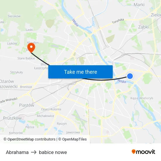 Abrahama to babice nowe map