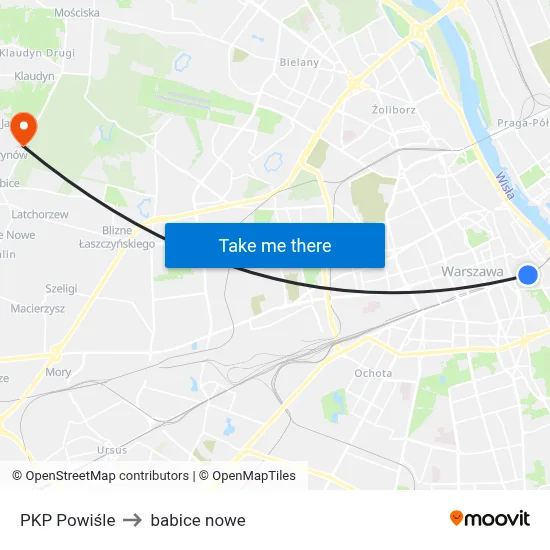 PKP Powiśle to babice nowe map