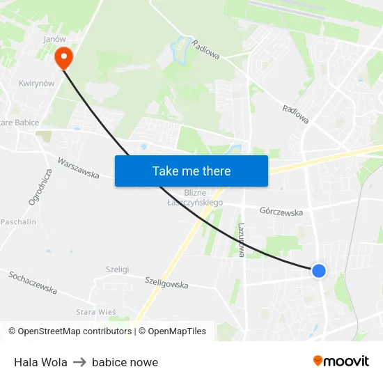 Hala Wola to babice nowe map