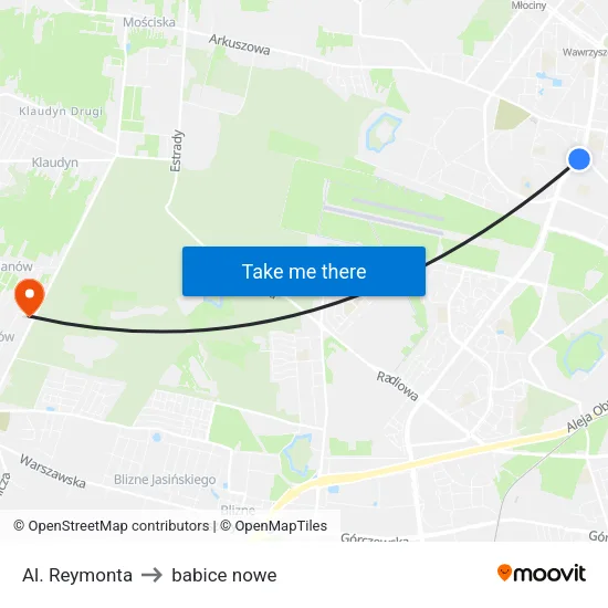 Al. Reymonta to babice nowe map