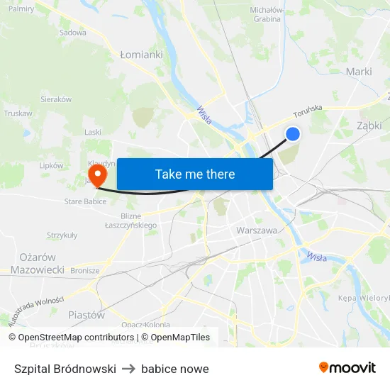 Szpital Bródnowski to babice nowe map
