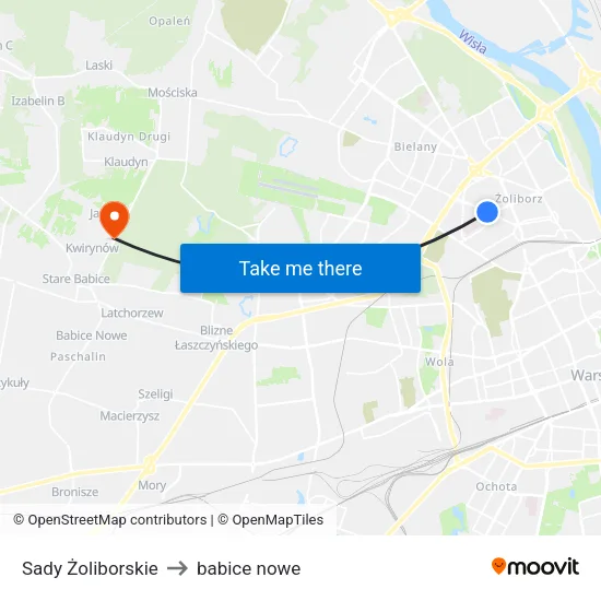 Sady Żoliborskie to babice nowe map