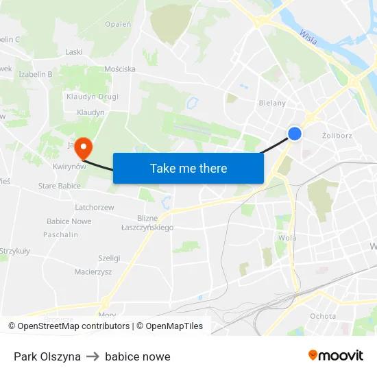 Park Olszyna to babice nowe map