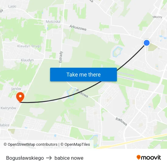 Bogusławskiego to babice nowe map