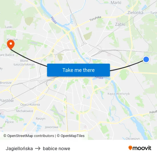 Jagiellońska to babice nowe map