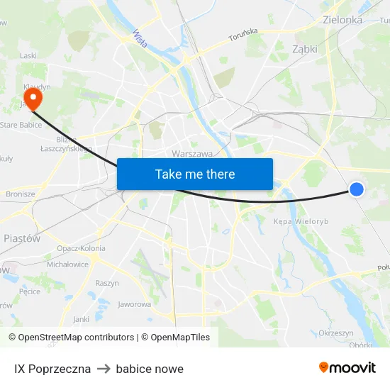 IX Poprzeczna to babice nowe map