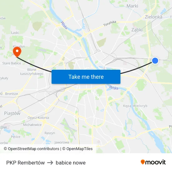 PKP Rembertów to babice nowe map