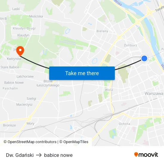 Dw. Gdański to babice nowe map