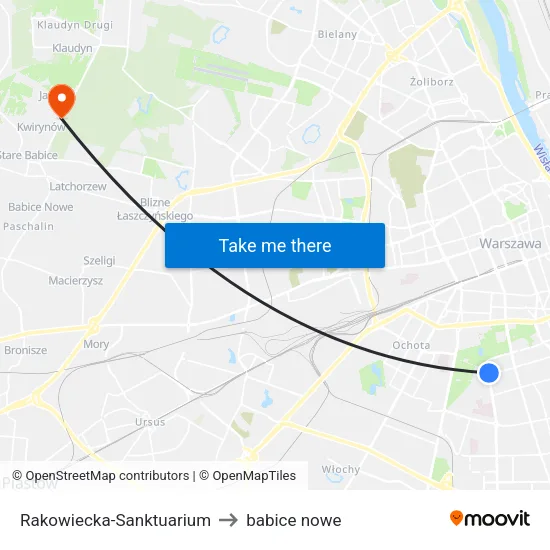 Rakowiecka-Sanktuarium to babice nowe map