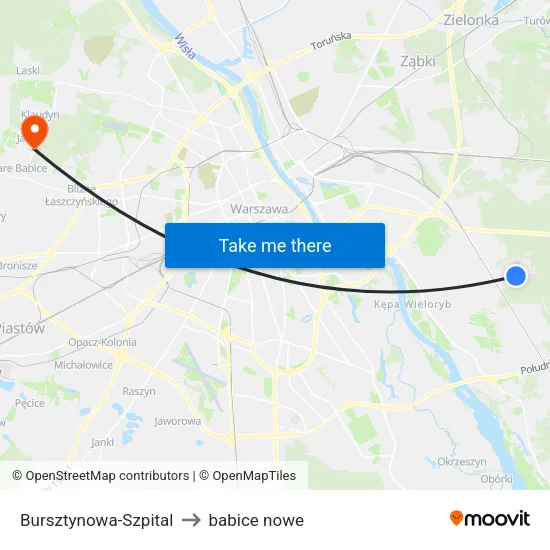 Bursztynowa - Szpital to babice nowe map