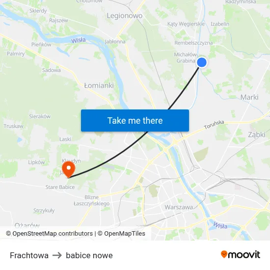 Frachtowa to babice nowe map