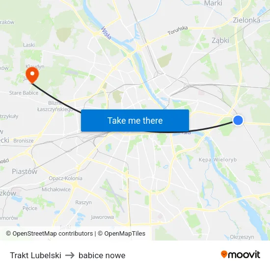 Trakt Lubelski to babice nowe map