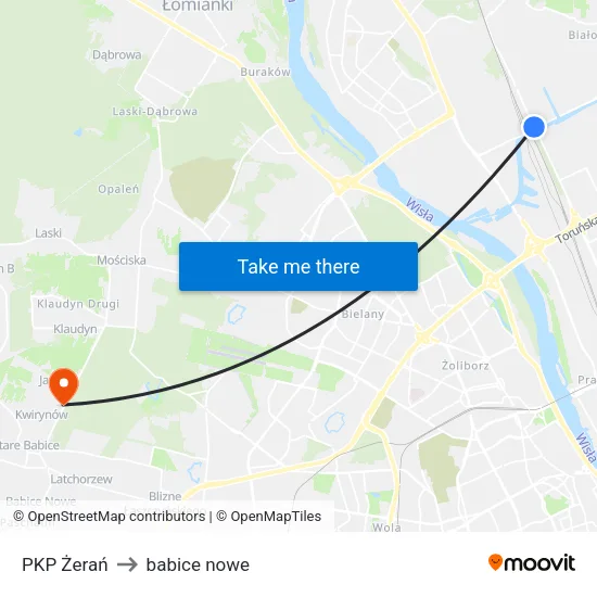 PKP Żerań to babice nowe map
