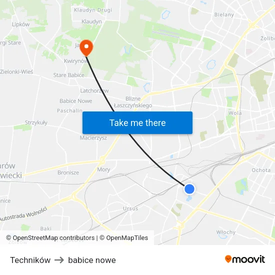 Techników to babice nowe map