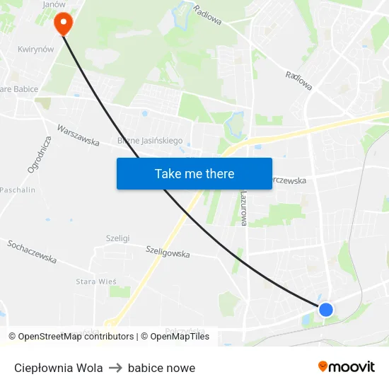 Ciepłownia Wola to babice nowe map