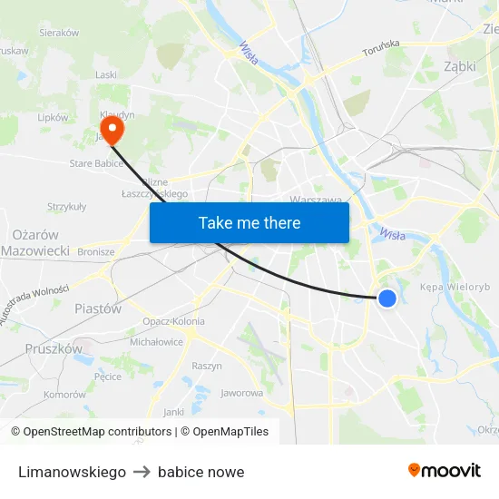 Limanowskiego to babice nowe map