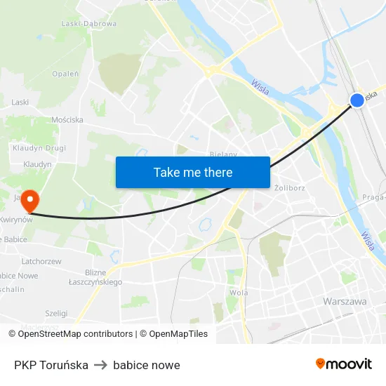 PKP Toruńska to babice nowe map