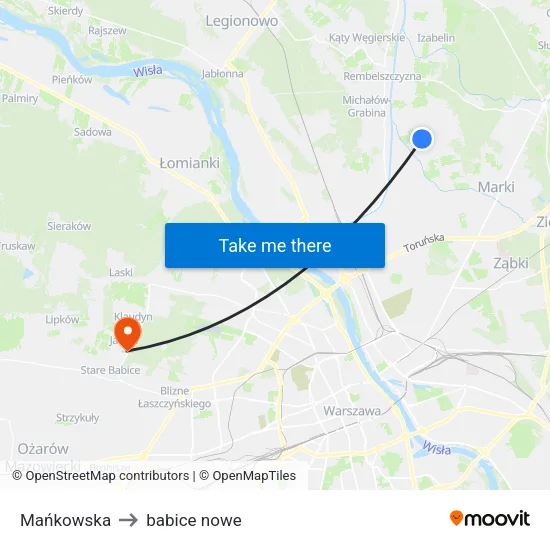 Mańkowska to babice nowe map