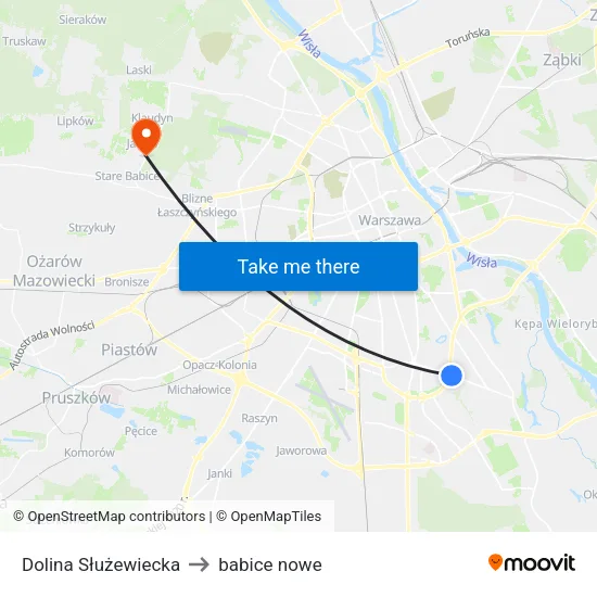 Dolina Służewiecka to babice nowe map