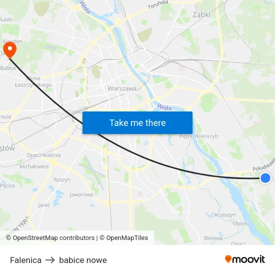 Falenica to babice nowe map