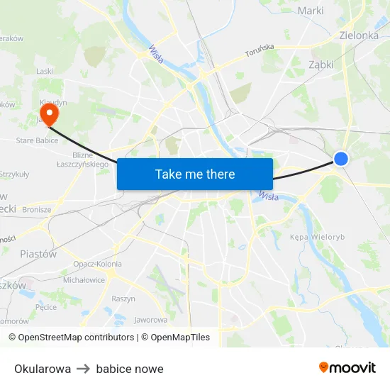 Okularowa to babice nowe map