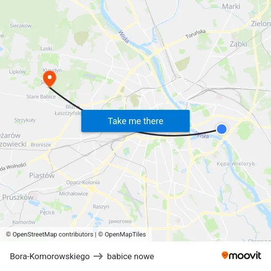 Bora - Komorowskiego to babice nowe map