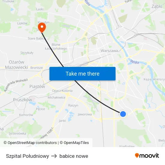 Szpital Południowy to babice nowe map