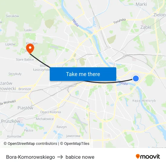 Bora - Komorowskiego to babice nowe map